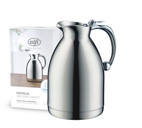 alfi HOTELLO 1,0l, Isolierkanne aus doppelwandigem Edelstahl, hält 4 Stunden warm, 6 Stunden kalt, locker aufliegender Deckel, mit einer Hand ausgießen, plastikfrei, spülmaschinenfest, für Gastronomie alfi HOTELLO 1,0l, Isolierkanne aus doppelwandigem Edelstahl, hält 4 Stunden warm, 6 Stunden kalt, locker aufliegender Deckel, mit einer Hand ausgießen, plastikfrei, spülmaschinenfest, für Gastronomie von alfi