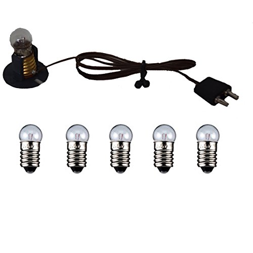 Alfred Kolbe Krippen AM 35 Weihnachtskrippen-Zubehör-Set Kabel mit Birne, 5 weiße Ersatzbirnen 4,5 V und einen Halter für E 10 von Alfred Kolbe Krippen
