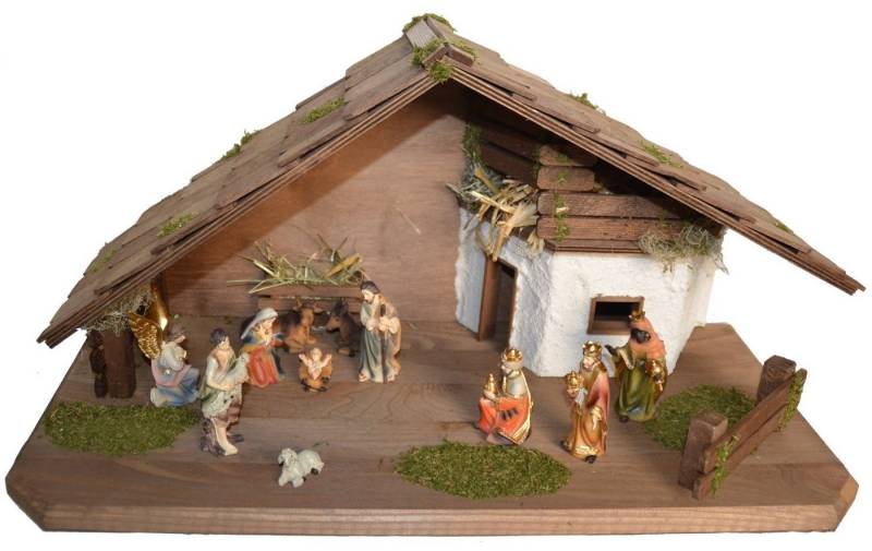 Alfred Kolbe Krippe Krippenstall, mit 9 cm Poly-Figuren 11tlg. von Alfred Kolbe