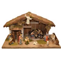Alfred Kolbe Krippe "Krippenstall" mit 9,5 cm Poly-Figuren 13tlg. von Alfred Kolbe