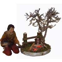 Alfred Kolbe Krippen-Zubehör "Lagerfeuer mit Beleuchtung und Figur Hirte am Feuer, Weihnachtsdeko" von Alfred Kolbe