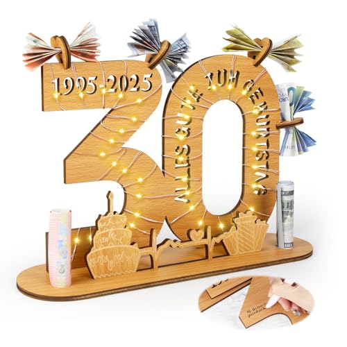 Alftek Geldgeschenke Geburtstag, Geschenkideen 30 Geburtstag Mann/Frau, Wooden Sign Guest Book Birthday mit LED Lichterkette Ständer Und Kerzenhalter Dekoration Geburtstagsgeschenk Alftek Geldgeschenke Geburtstag, Geschenkideen 30 Geburtstag Mann/Frau, Wooden Sign Guest Book Birthday mit LED Lichterkette Ständer Und Kerzenhalter Dekoration Geburtstagsgeschenk von Alftek