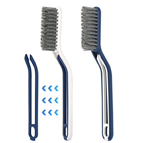 2PCS Multifunktionale Bodennahtbürste, 2-in-1-Reinigungsbürste Floor Seam Brush - Clip-Haar-Fensterreinigungsbürsten für Wandfliesen, Schienen, Fensterrahmen von Alftek