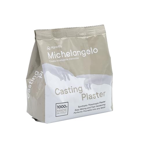 Algaplay Michelangelo Casting Plaster 1 kg - thixotropischer und ungiftiger Kreide mit hoher Härte und Beständigkeit - ideal für Tritte und Positionen in Kopie, AP1800, 1000 g. von Algaplay