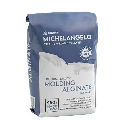 Michelangelo Moulding Alginate Slow Setting. Farbliche Alginat für hohe Präzision, perfekt für Hand- oder Körperabdrücke Made in Italy (1 PACK 450 G.) von Algaplay