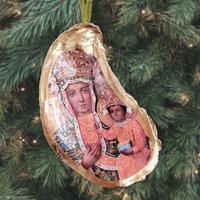 Andenken Schwarze Madonna Und Kind Weihnachtsbaumschmuck, Schwarzer Jesus Religiöse Weihnachtsverzierung, Baby Christus Im Weihnachtsbaum von AlgiersPointOysterCo