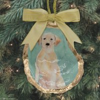 Gelber Labrador Weihnachtsbaumschmuck, Hund Weihnachtsverzierung, Retriever Ornament, Geschenk Für Hundeliebhaber Handgemachte Auster Ornament von AlgiersPointOysterCo