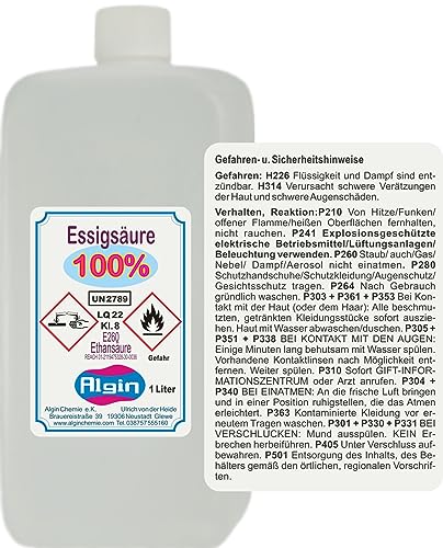 Algin Essigsäure 100% - 1 Liter Lebensmittelqualität Algin Essigsäure 100% - 1 Liter Lebensmittelqualität von Algin