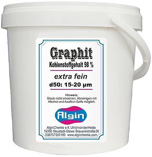 Graphitpulver 99% superfein 19 µm 1 Liter Eimer von Algin