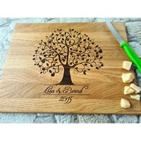 Personalisiertes Schneidebrett Mit Baum Design. Hackklotz. Lasergraviertes Individuelles Geschenk Für Hochzeit, Geburtstag, Muttertag, Vatertag von AlgisCrafts