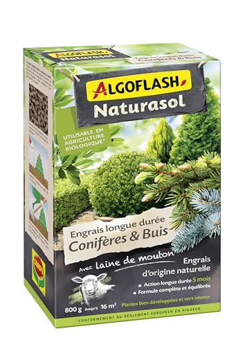 ALGOFLASH naturasol acobio800 Dünger Koniferen und Buchsbaum grün 14.2 x 6.4 x 24 cm 800 g von Algoflash