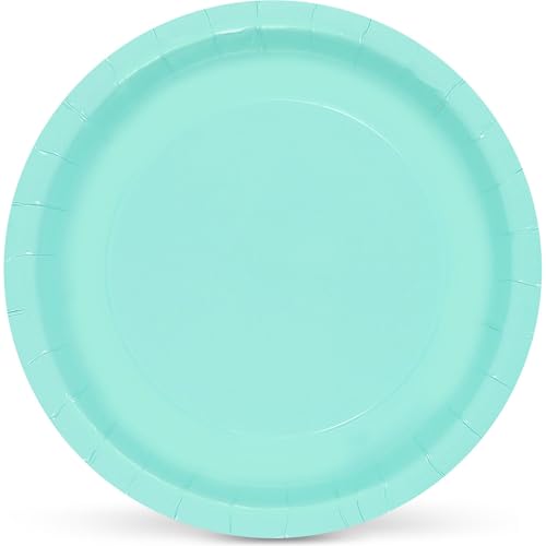 Algon Einwegteller, Größe 20 cm, robust und umweltfreundlich, ideal für Partys, Veranstaltungen und Versammlungen, 180 Stück, Aquamarin von Algon