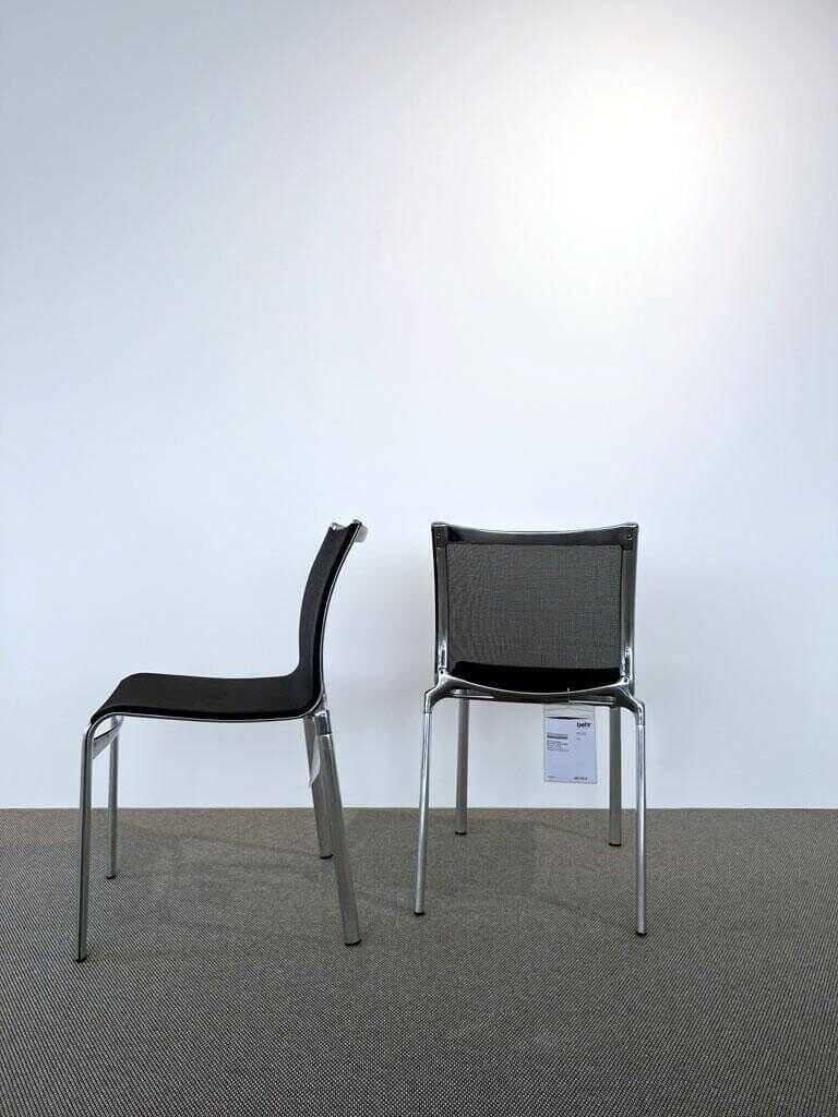 2er-Set Stuhl Bigframe Netzgewebe Schwarz Gestell Aluminium von Alias