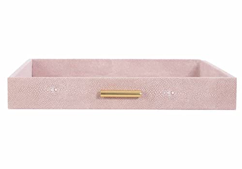 Blush Sting Tablett – von Alice Lane Home Collection – Pink Blush – Goldfarbene Griffe – Modernes elegantes dekoratives Tablett – Heimdekoration, Küche, Bad und Couchtisch – Größe L von Alice Lane