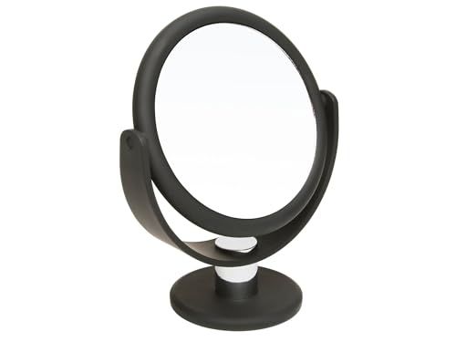Alice Wheeler Kosmetikspiegel mit weicher Haptik, 1-fach / 7-fache Vergrößerung, Schwarz von Alice Wheeler