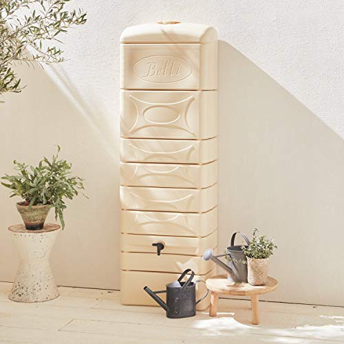 Regenwassersammeltank für die Wand Chastang 300L Beige mit Rinnenanschluss-Set inklusive von Alice's Garden