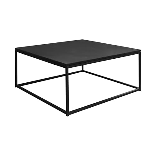 Alice's Home Quadratischer Couchtisch, schwarzes Metall. L80 x B 80 x H 36 cm - Industrielle von Alice's Home