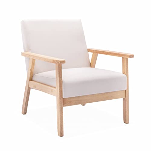 Alice's Home - Skandinavischer Sessel aus Holz und Stoff, Creme, Isak, B 64 x T 69,5 x H 73cm von Alice's Home