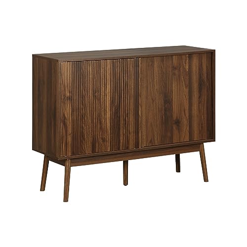 sweeek - Sideboard mit Holzdekor, 2 Schiebetüren L 115 x B 39,5 x H 90 cm - Linear von sweeek