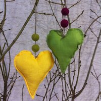 Leinen Herz Frühling Dekor Ostern Dekorationen Hängen Rustikal Home Geschenk Handgefertigte Herzen von AliceGiftLand