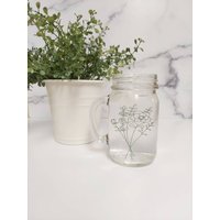 Blume Eisglas, Freimaurerglas, Eiskaffeeglas, Wildblumentasse, Wildblumen Kaffeetasse, Farbwechselbecher, Mason Jar Cup von AliceJoyCreations