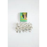Set Mit 10 Stück Weihnachtsbaum Kerzenhalterclips, Silberfarben, Retro Weihnachten von AliceVintageTreasury