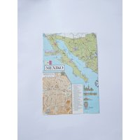 Vintage Landkarte Mexiko, Kleines Format Poster Dekoration, Gefaltete Karte von AliceVintageTreasury