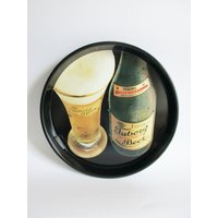 Vintage Tablett Tuborg Beer, Bier Metall von AliceVintageTreasury