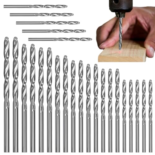 25pcs HSS Professional Spiralbohrer, Holzspiralbohrer-Set, Metall Micro Bohrer Set, Holzbohrer Set für Weich- und Hartholz, Elektrisches Bohrwerkzeug für Holz Kunststoff von Alicer