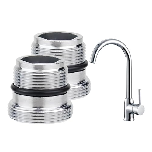 Alicer 2pcs Wasserhahn Adapter, M18 - M22 Aussengewinde Wasserhahn mit Gummidichtung Wasserhahn Aufsatz für Küche Badezimmer Wasserfilter von Alicer