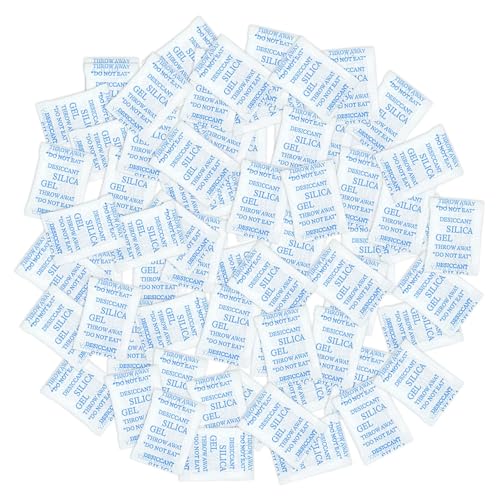 Silica Gel, 200 Packungen 1 g Silicagel Beutel, Lebensmittelqualität Silica Trockenmittel, Silikatbeutel, Hygroskopisches, Mittel, Luftentfeuchter, Ungiftig & Wiederverwendbar(Weiß und Blau) von Alicer