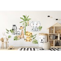 Safari Tiere Wandtattoo, Kinderzimmer Dschungeltiere, Löwe Wandsticker, Wandtattoo Kinderzimmer, Wilde Aquarell von AlicesdreamsStore