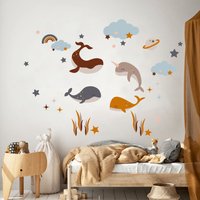 Wal-Wand-Aufkleber, Kindergarten Wandtattoo, Meer Leben Aquarell Tiere, Ozean-Wand-Aufkleber, Fisch-Wand-Aufkleber von AlicesdreamsStore