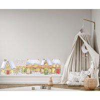 Weihnachtshaus Wandtatz, Kinderzimmer Weihnachtsdorf Wanddeko, Fenstertatz, Schneehäuschen von AlicesdreamsStore