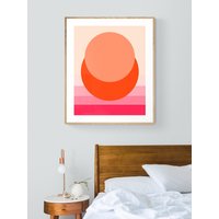 Minimaler Kunstdruck, Sonne Druck, Mond Kunst, Mid Century Design, Retro Vintage Inspirierte Minimal Sunset #6, Abstrakte Boho Print von AliciaBock