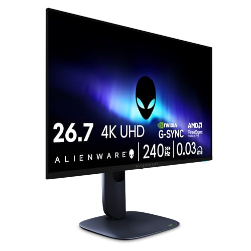Alienware 27 Gaming Monitor - AW2725Q, 4K UHD (3840x2160), 240Hz, QD OLED, 0.03ms, NVIDIA G-SYNC Kompatibel, AMD FreeSync Premium Pro, HDR True Black 400, Dolby Vision, USB-C, 3 Jahre Garantie von Alienware
