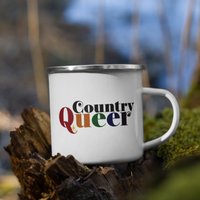 Land Queer Pride Emaille Tasse von AlightAgency