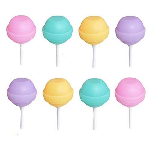 Alihoo Eisformen Silikon, 8 Stück Silikon Lollipop Eiswürfel Form, Eisformen Eis am Stiel,Hausgemachte Eishockey Eiscreme und Eiswürfel Eiscreme Form von Alihoo