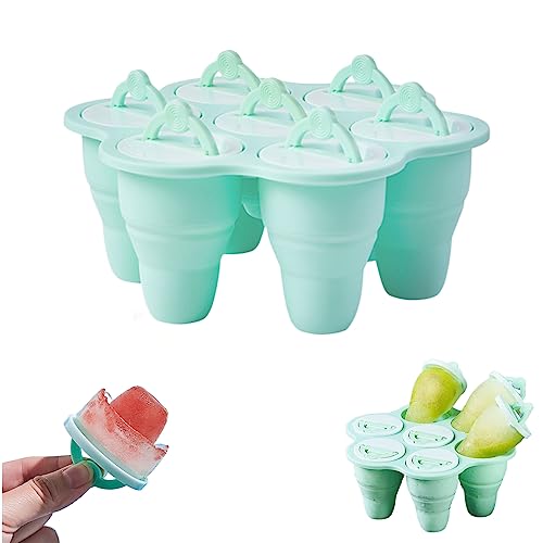 Alihoo Eisformen Silikon, Zusammenklappbar Eisstiefel Formen 3 in 1 Silikon Eis Pop Formen, 7 Mulden Eisformen Eis am Stiel Silikon von Alihoo