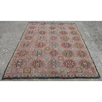 Handgefertigter Großer Boho Teppich 250x260 - Kelim Für Wohnzimmer von Alikilimrug