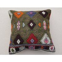 Vintage Kelim Kissenbezug Kissenbezug, Traditionelles Kissen, Bezug 16" X16", Schlafzimmer Kelims, Sofa Kilim von Alikilimrug