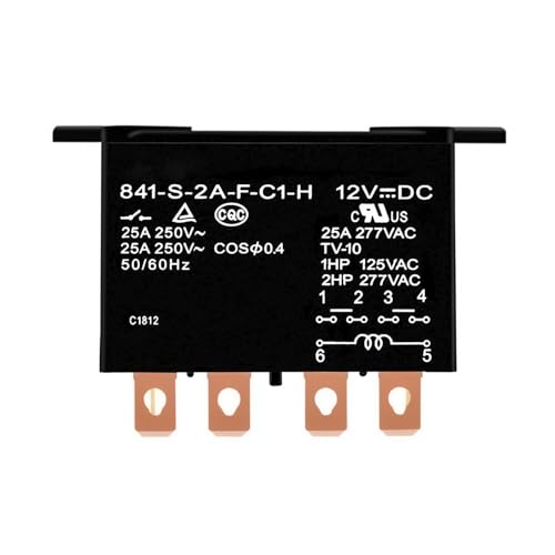 Mehrzweck-Automobil-Relais 841-S-2A-F-C1-H 12VDC/ 277VAC 25a 6 Stifte mit Staubabdeckung Schnellanschluss von Alikkash