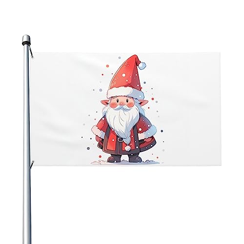 Aliment Gartenflagge "Merry Christmas To Santa Claus im Winter", einlagig, doppelseitig bedruckt, Metallschnalle, 90 x 150 cm, Dekoration für den Außenbereich von Aliment