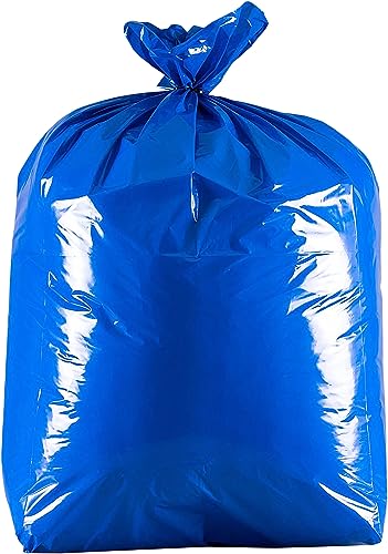 100 x Blau Alina 90L Robuster (40 Mikron) 100% Recycelter Farbiger Müllsack/Starke Müllbeutel aus Polyethylen von Alina