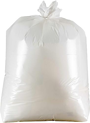 50 x Weiß Alina 90L Robuster (40 Mikron) 100% Recycelter Farbiger Müllsack/Starke Müllbeutel aus Polyethylen von Alina