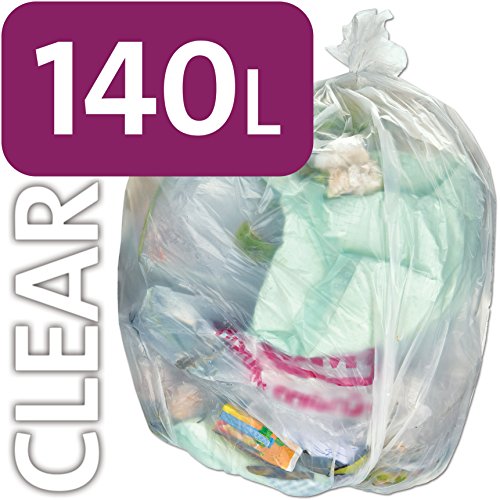 Alina 140L PE transparent schwere Rädern Müllbeutel/Wheelie Gartenabfallbehälter/Ensa Compactor Sack/Schwere 140 Liter klar Kunststoff Garbage Bag, 25 sacks Alina 140L PE transparent schwere Rädern Müllbeutel/Wheelie Gartenabfallbehälter/Ensa Compactor Sack/Schwere 140 Liter klar Kunststoff Garbage Bag, 25 sacks von Alina