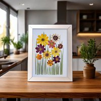 Handgefertigtes Und Einzigartiges Blumendekor, Gepresste Getrocknete Blumen Gräser Im Rahmen, Echte Wildblumen-Wandkunst Handgefertigtes Und Einzigartiges Blumendekor, Gepresste Getrocknete Blumen Gräser Im Rahmen, Echte Wildblumen-Wandkunst von AlinaDecorShop