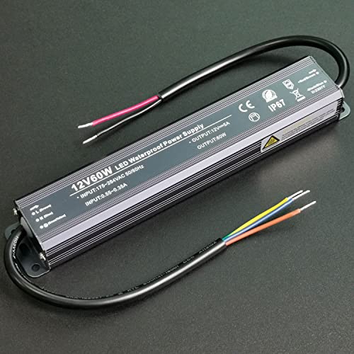 Alinana LED Trafo 12V 60W, IP67 Wasserdicht Trafo 230v auf 12V, 12V Netzteil 60w für LED Streifen Lampen, Transformator 12V 0-5A Alinana LED Trafo 12V 60W, IP67 Wasserdicht Trafo 230v auf 12V, 12V Netzteil 60w für LED Streifen Lampen, Transformator 12V 0-5A von Alinana