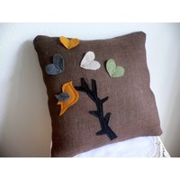 Handgefertigte Couch Kissen-Geschenk Für Mädchen-Kunst-Dekoration Zuhause - Kissen Einzigartiges Design Singender Vogel Dekorative von AlinasArt