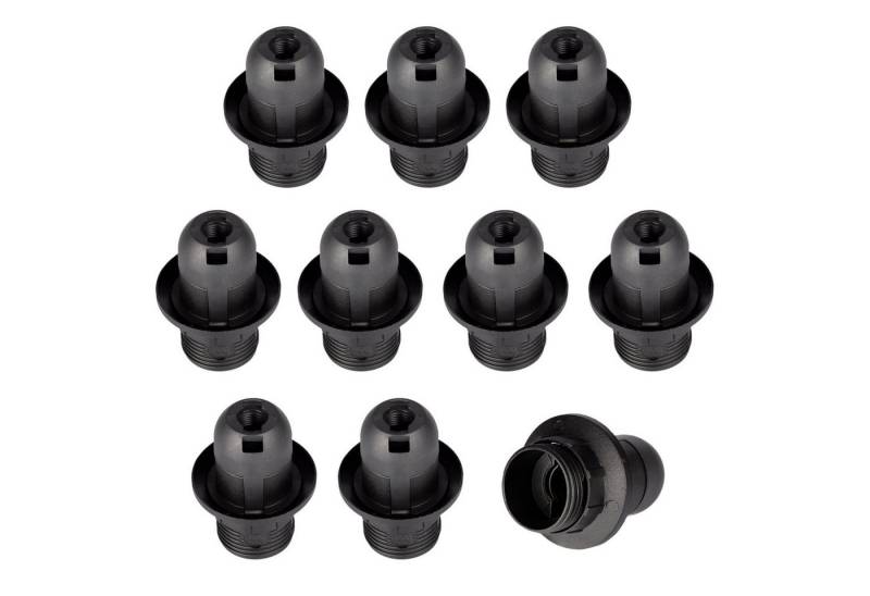 Aling Conel Lampenfassung E14 (PBT) Gewindefassung (kurze Version) mit Einbauring Schwarz, (Set, 10-St) von Aling Conel